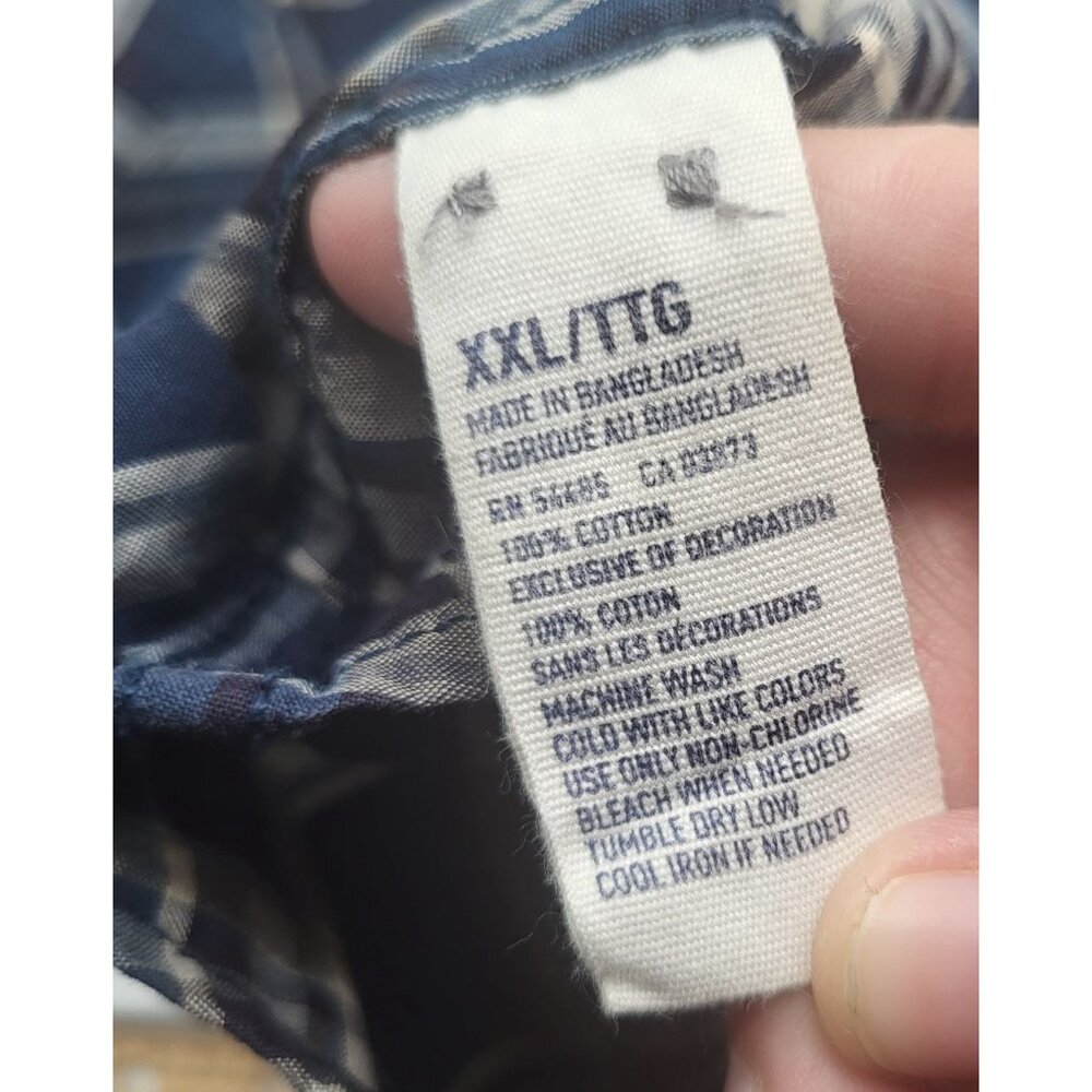 AMERICAN EAGLE OUTFITTERS Mens XXL Vintage Fit Snap Button Plaid Shirt y2k - Picture 9 of 9